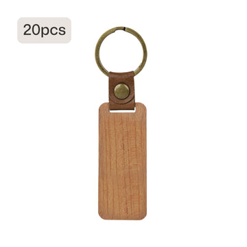 Blank Rectangular Walnut Keychain (10 pcs / 20pcs)