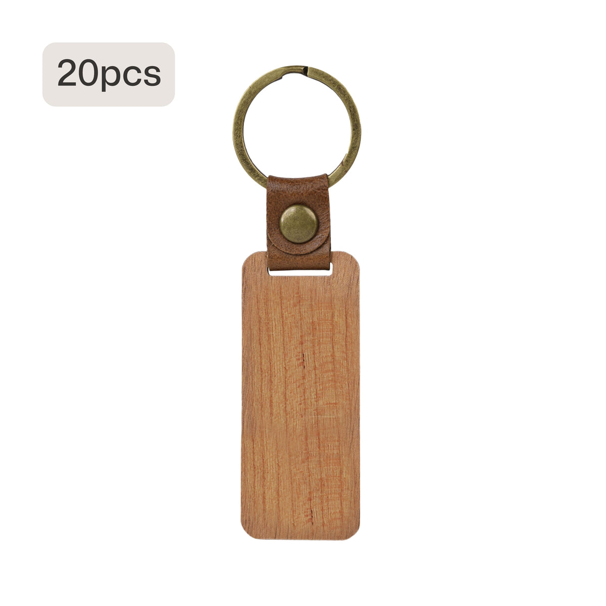 bulk 20 pack rectangular walnut keychain blanks for laser engraving wholesale walnut wood keyrings for wedding favors craft fairs small business.