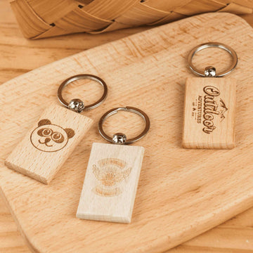 Blank Rectangular Wooden Keychain (20 pcs / 40 pcs)