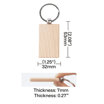 Blank Rectangular Wooden Keychain (20 pcs / 40 pcs)