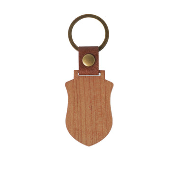 Blank Shield-shaped Wooden Keychains (10 pcs / 20 pcs)