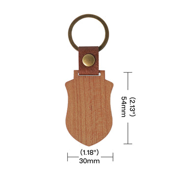Blank Shield-shaped Wooden Keychains (10 pcs / 20 pcs)