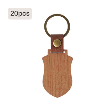 Blank Shield-shaped Wooden Keychains (10 pcs / 20 pcs)