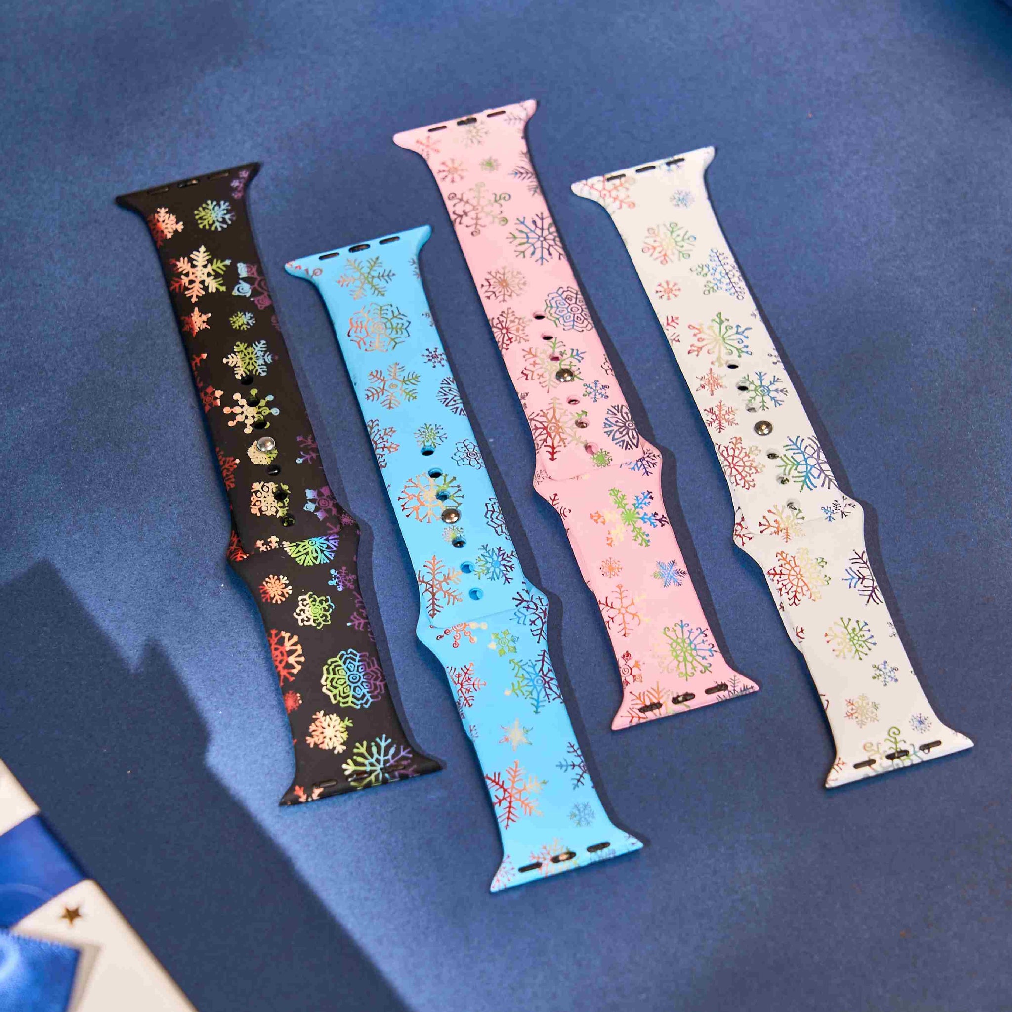 Silicone Apple Watch Bands with Rainbow Filling (4pcs)