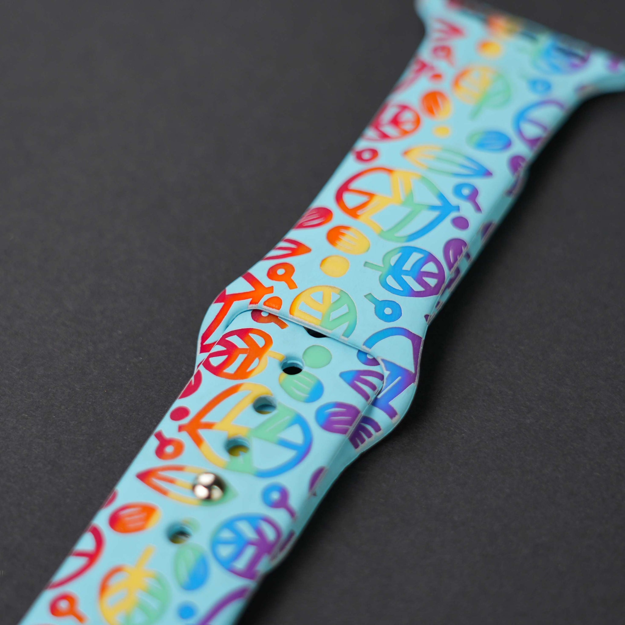 Silicone Apple Watch Bands with Rainbow Filling (4pcs)