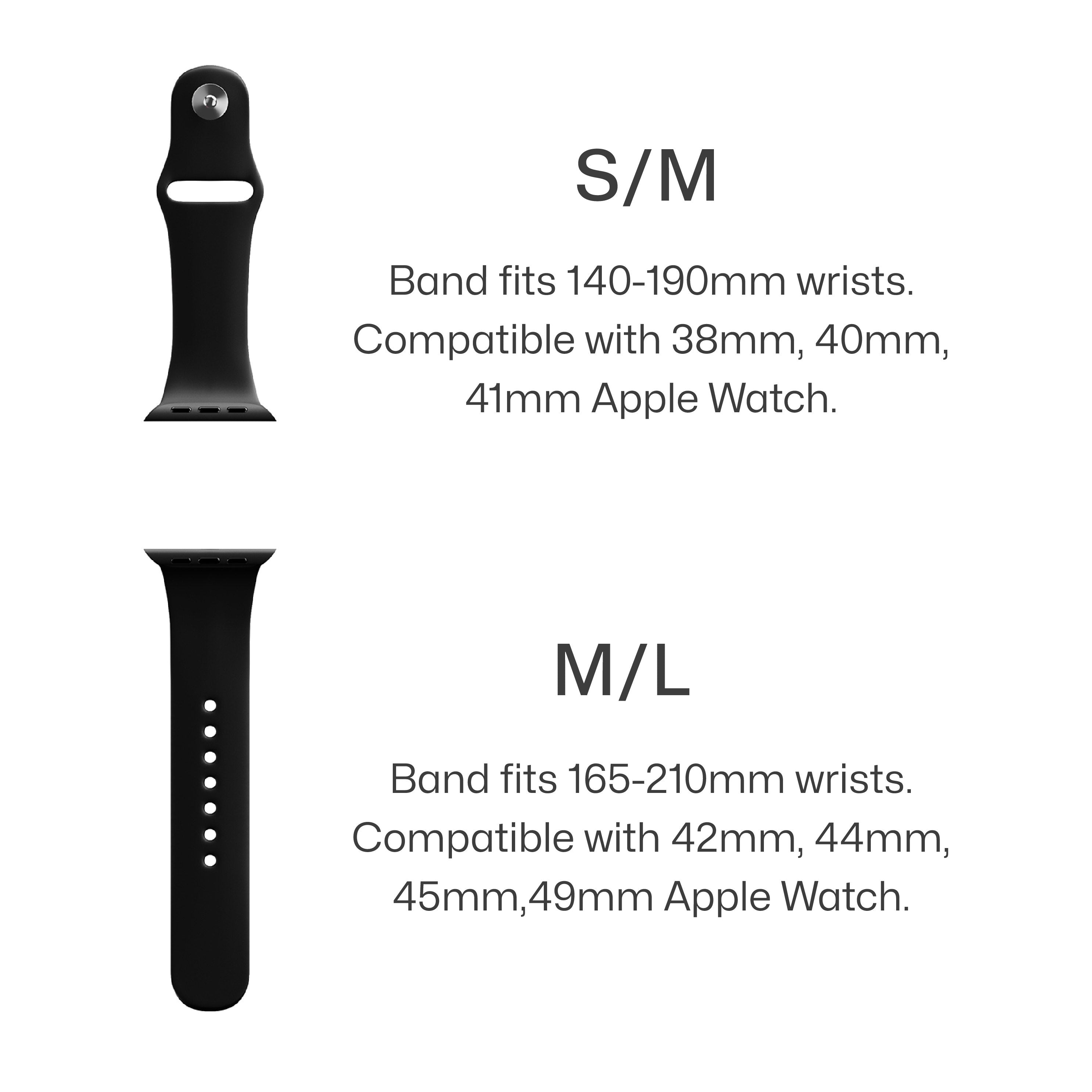 Silicone Apple Watch Bands with Rainbow Filling (4pcs)