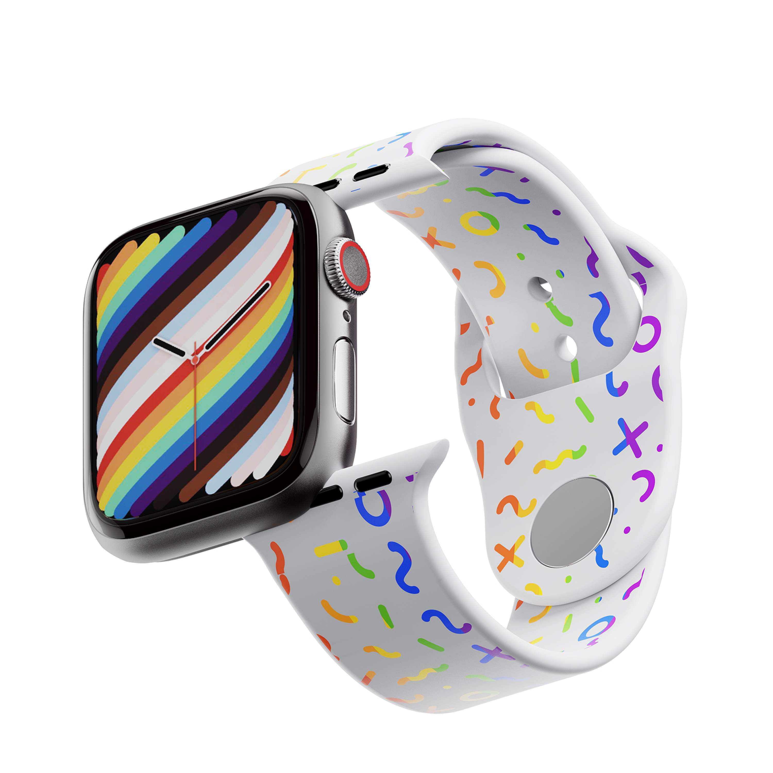 Silicone Apple Watch Bands with Rainbow Filling (4pcs)