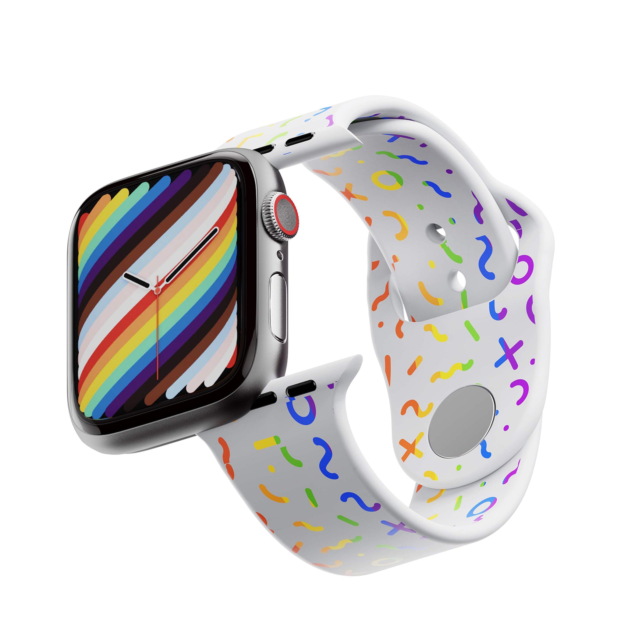 Silicone Apple Watch Bands with Rainbow Filling (4pcs)