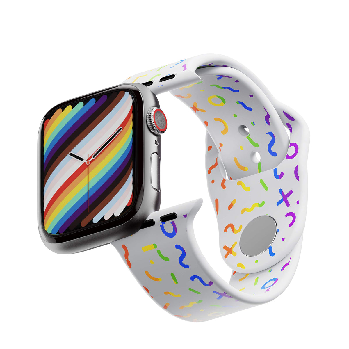 Silicone Apple Watch Bands with Rainbow Filling (4pcs)