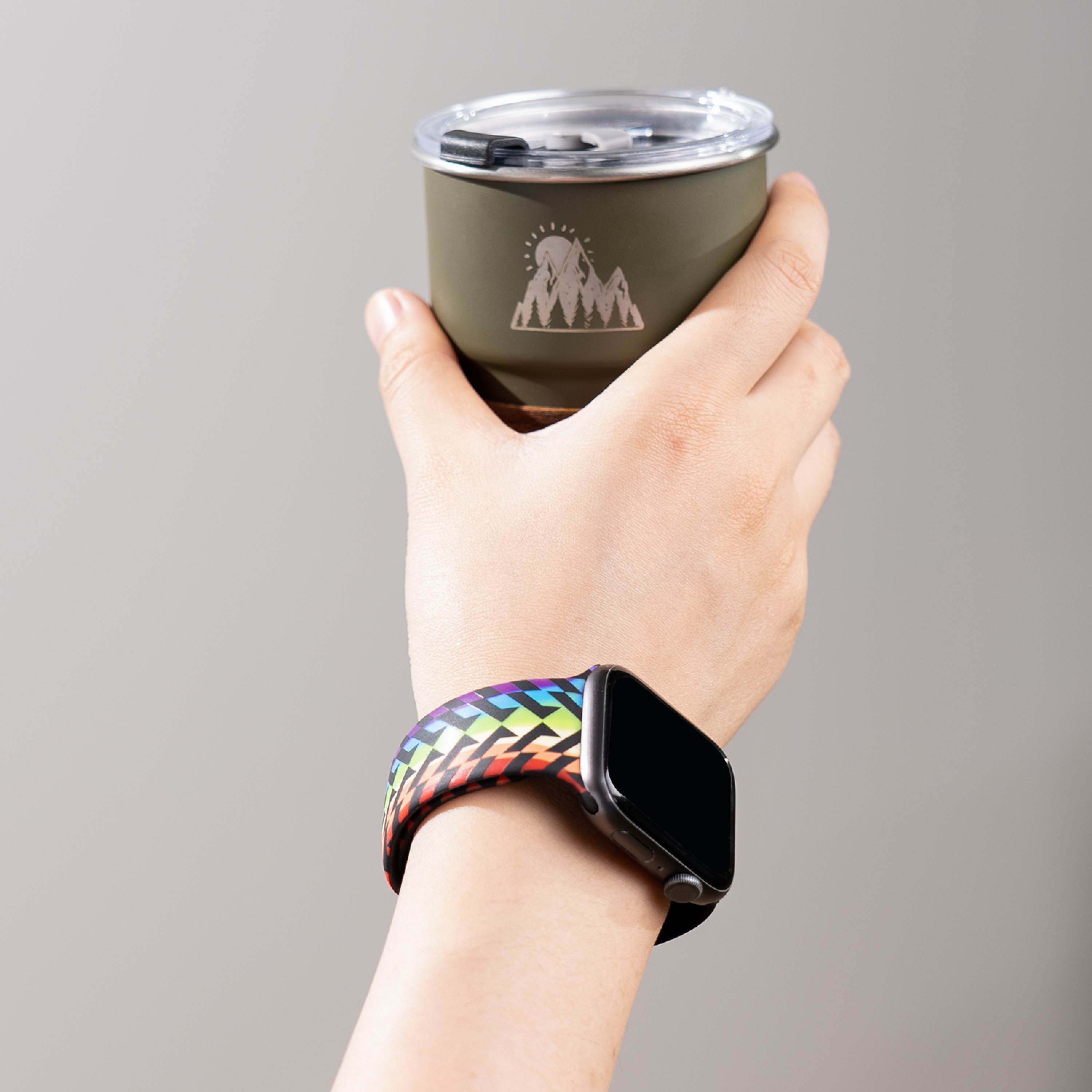 Silicone Apple Watch Bands with Rainbow Filling (4pcs)