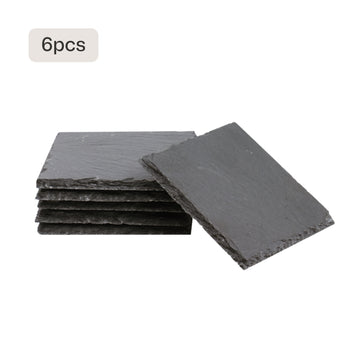 Stone Slate Coasters Square Black (6 pcs / 24 pcs)