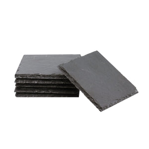 Stone Slate Coasters Square Black (6 pcs / 24 pcs)