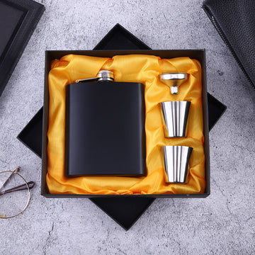 Stainless Steel Hip Flask with Funnel and Cups (6 oz)