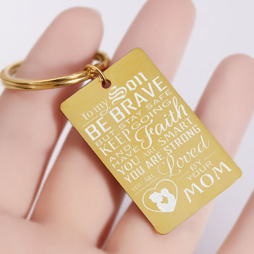 Stainless Steel Rectangular Keychain (10 pcs)