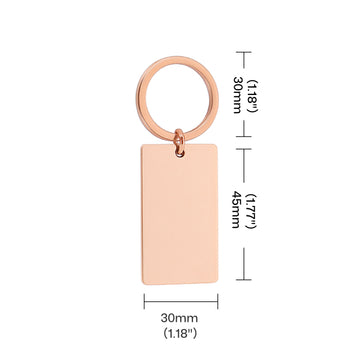 Stainless Steel Rectangular Keychain (10 pcs)