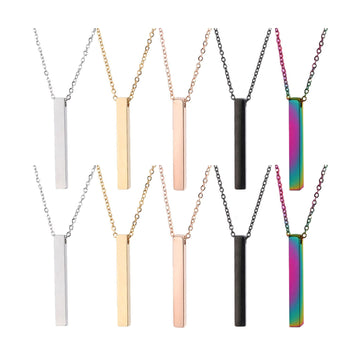 Stainless Steel Vertical Bar Necklace (10 pcs)