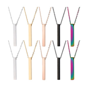 Stainless Steel Vertical Bar Necklace (10 pcs)