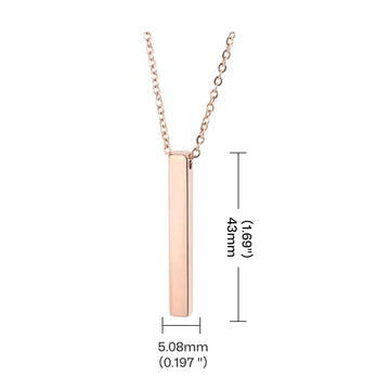 Stainless Steel Vertical Bar Necklace (10 pcs)