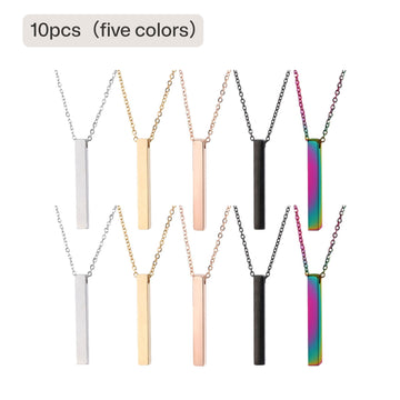 Stainless Steel Vertical Bar Necklace (10 pcs)
