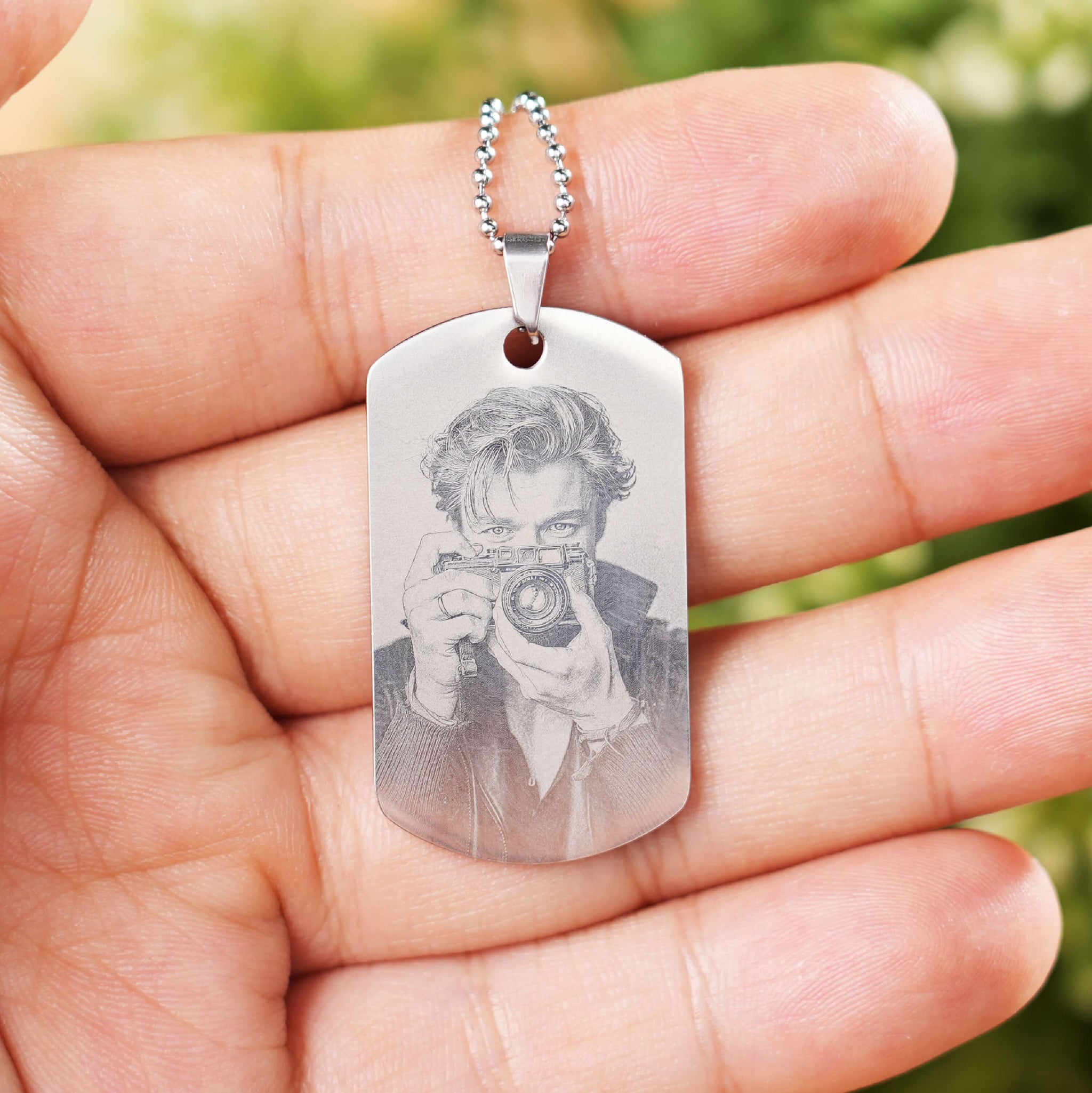 Stainless Steel Army Pendant Necklace / Dog Tag (8 pcs)