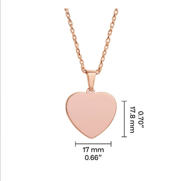 Collier pendentif en acier inoxydable en forme de cœur (12 pièces) 