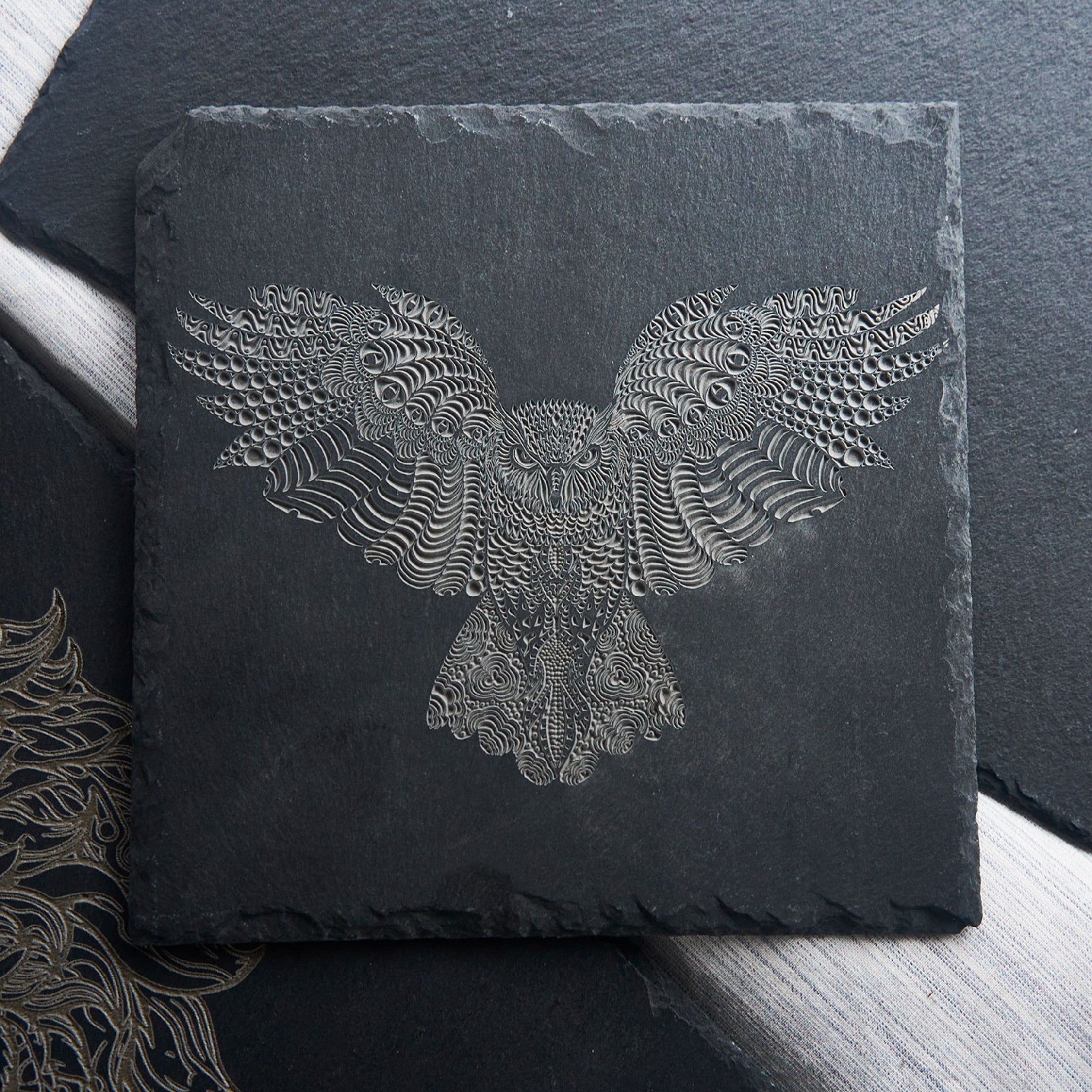 Stone Slate Coasters Square Black (6 pcs / 24 pcs)