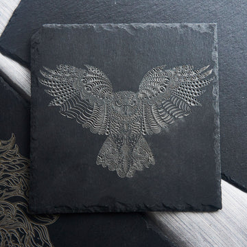 Stone Slate Coasters Square Black (6 pcs / 24 pcs)